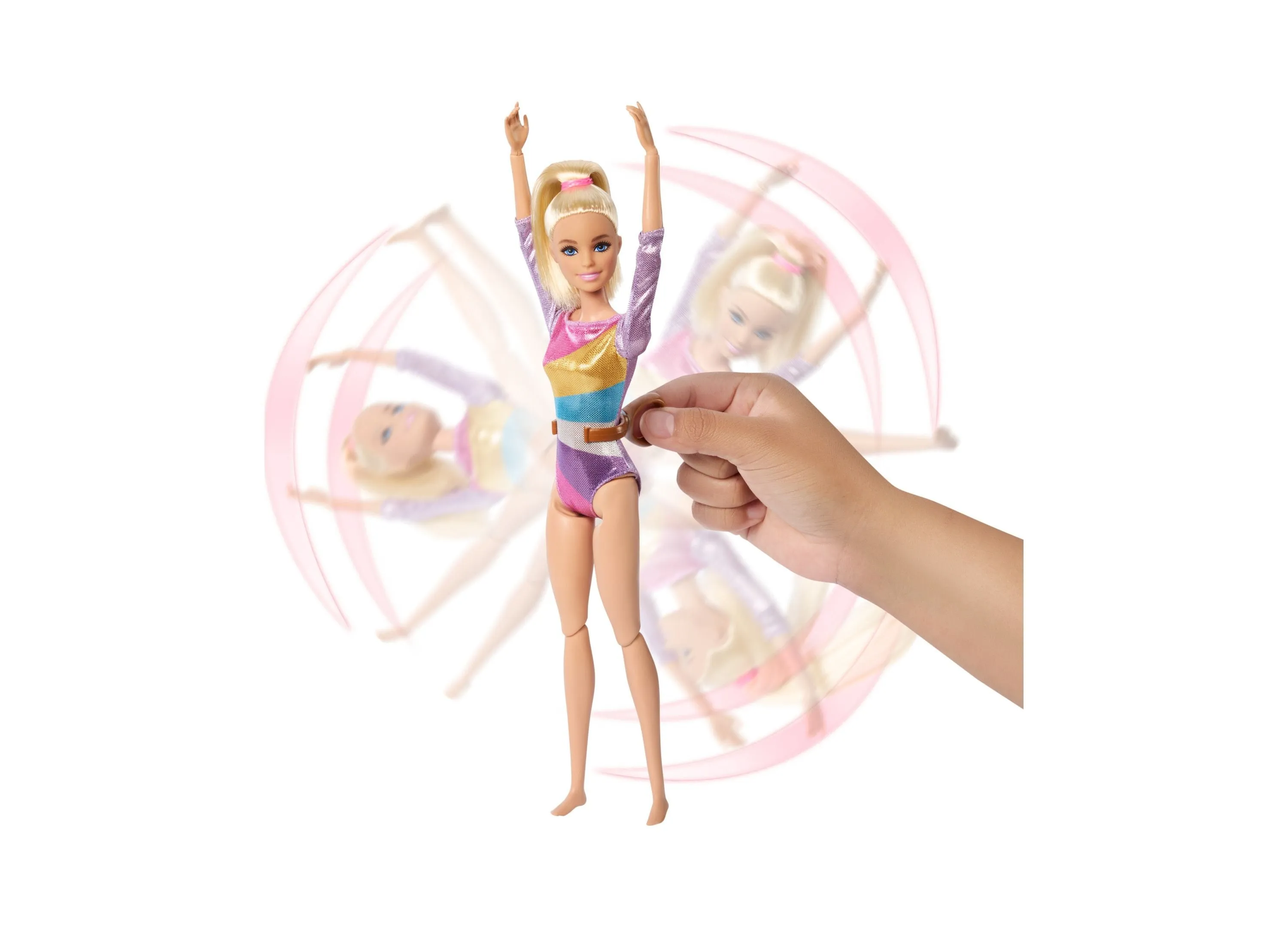 Barbie Gymnastics Play Set with Blonde Fashion Doll, Balance Beam, 10 Plus Accessories and Flip Feature