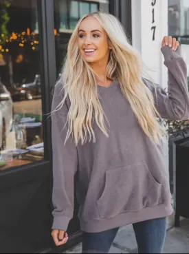 Blouse - Soft Oversized Megan Pullover, Taupe