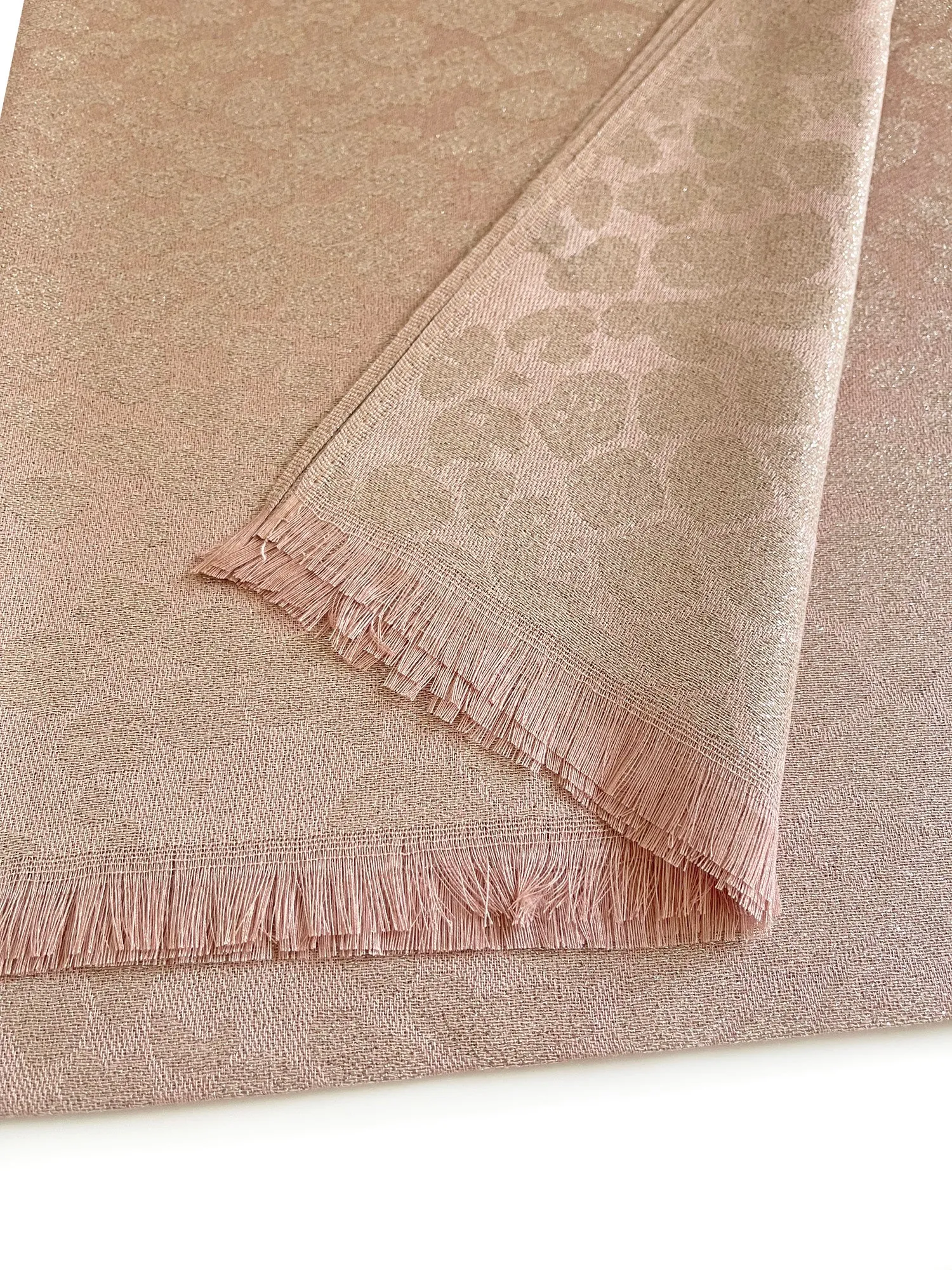 BLUSH PINK SPARKLY METALLIC LEOPARD PRINT EVENING SHAWL SCARF