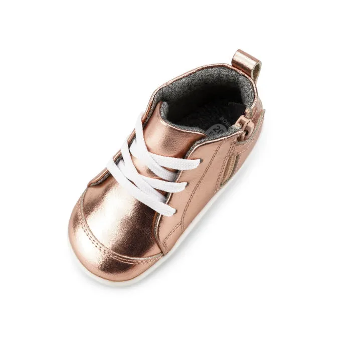 Bobux Step Up SU Alley Oop Boot Rose Gold Metallic