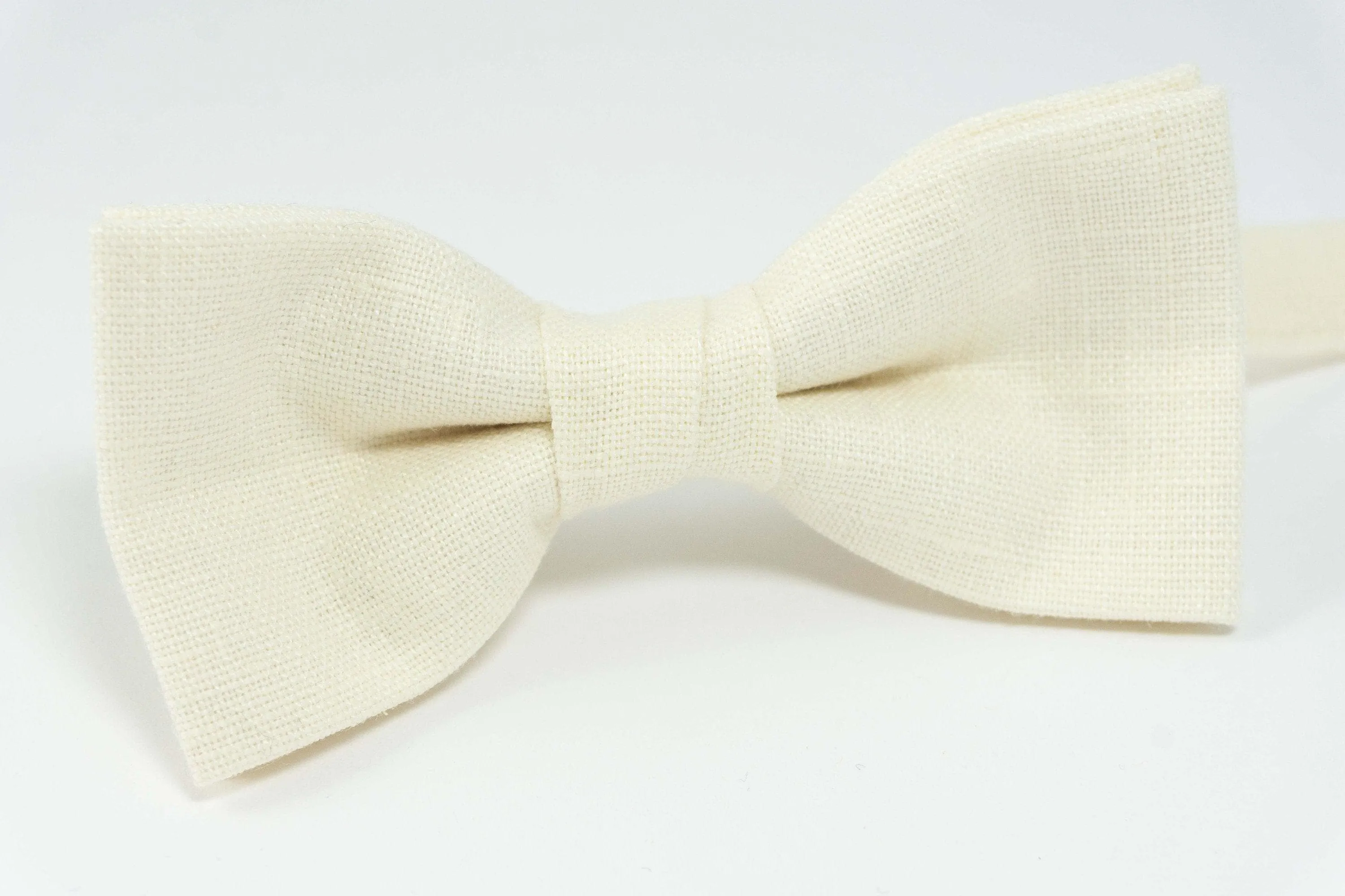 Champagne color linen bow tie | Champagne bow ties for men