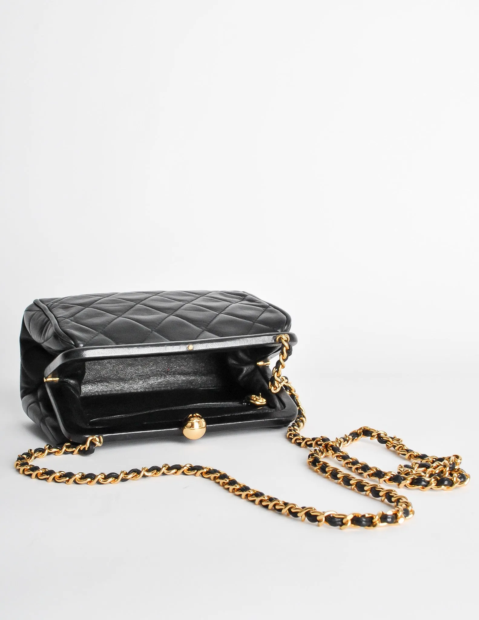 Chanel Vintage Black Quilted Crossbody Bag