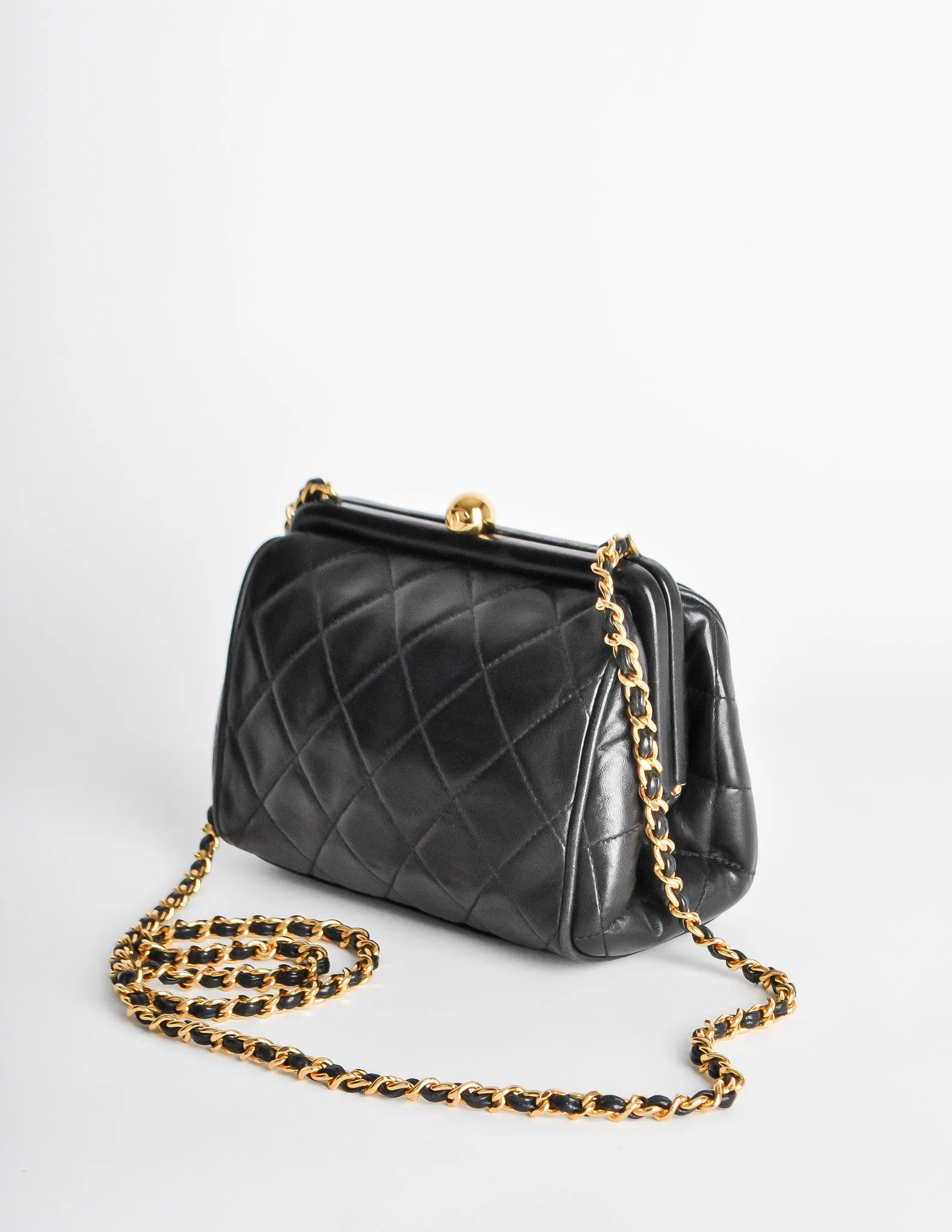 Chanel Vintage Black Quilted Crossbody Bag