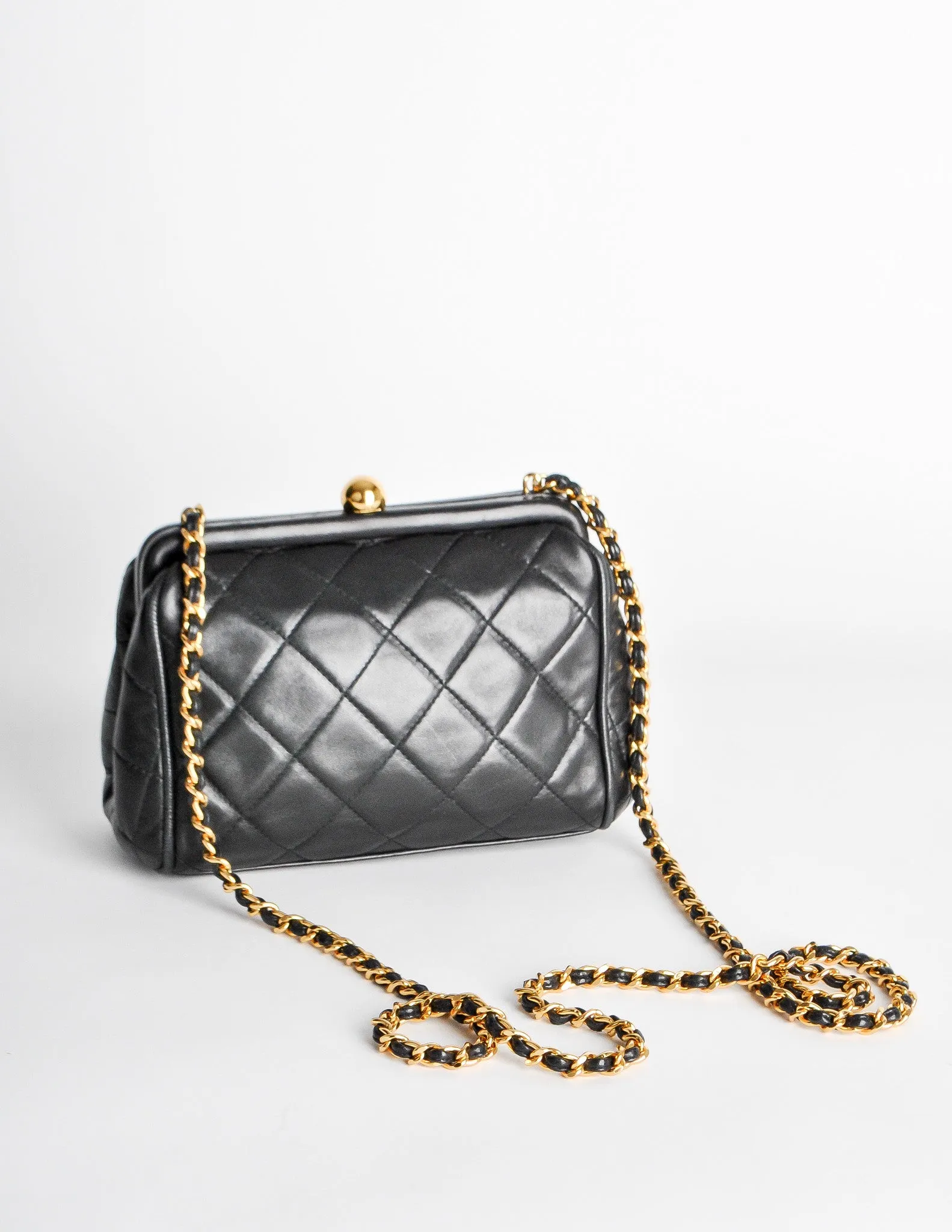 Chanel Vintage Black Quilted Crossbody Bag