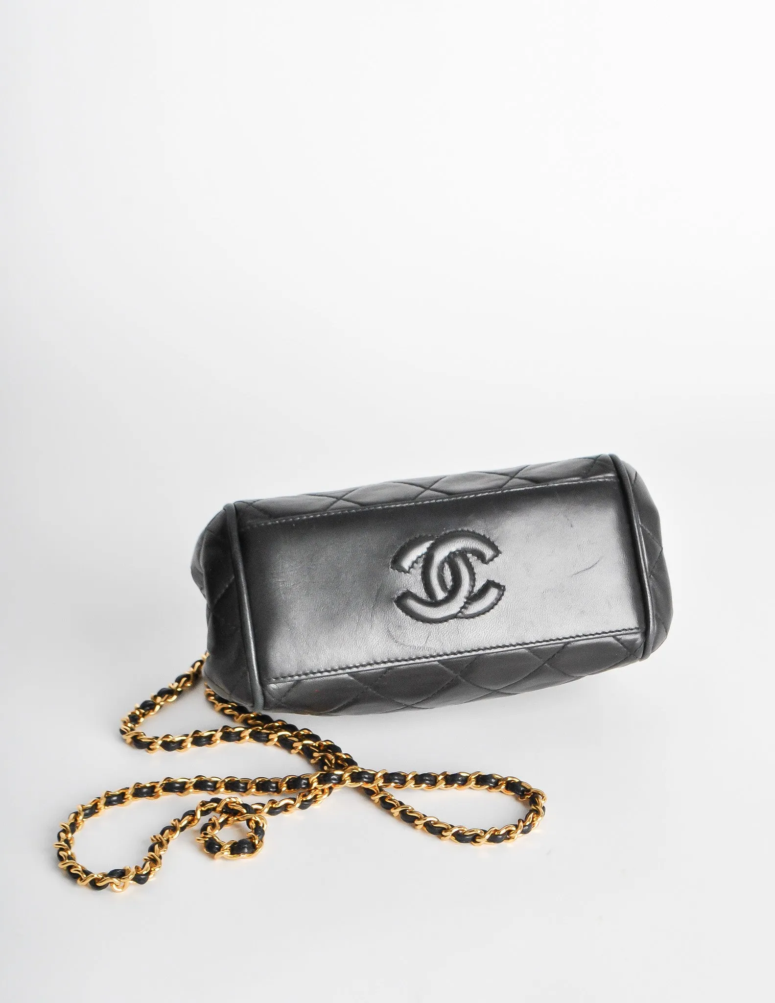 Chanel Vintage Black Quilted Crossbody Bag