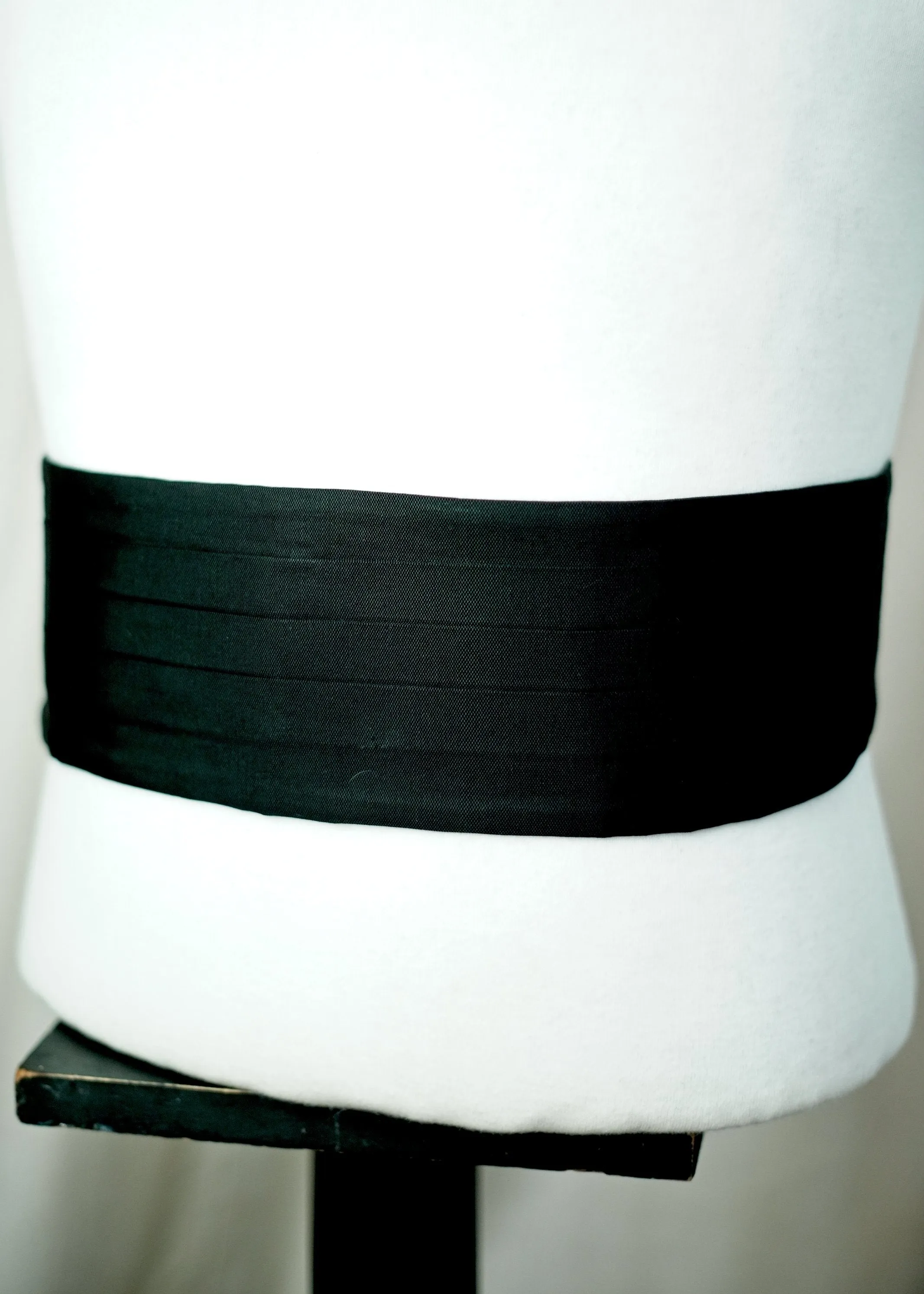 Copy of Vintage Black Rayon Cummerbund • Grey Lining