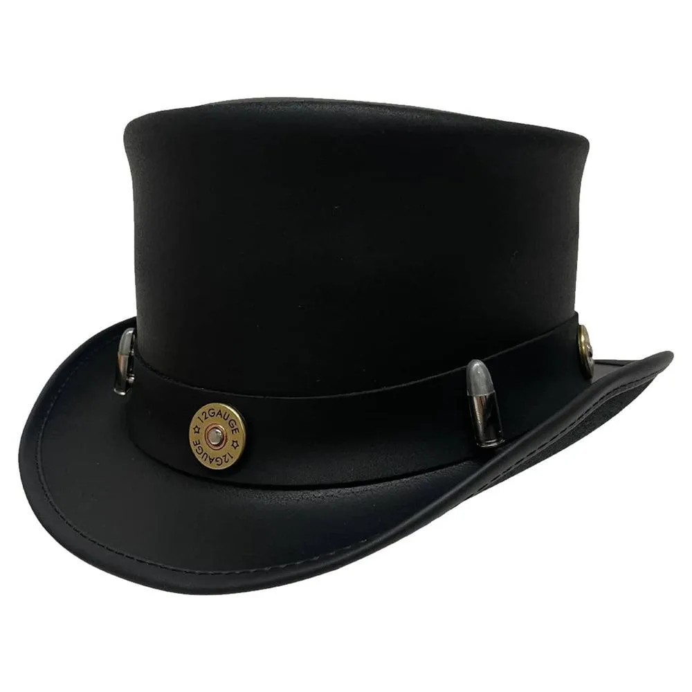 El Dorado Bullet | Mens Leather Top Hat with Bullet Hat Band