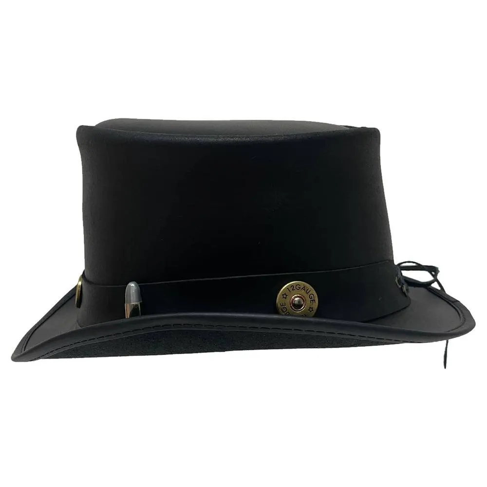 El Dorado Bullet | Mens Leather Top Hat with Bullet Hat Band