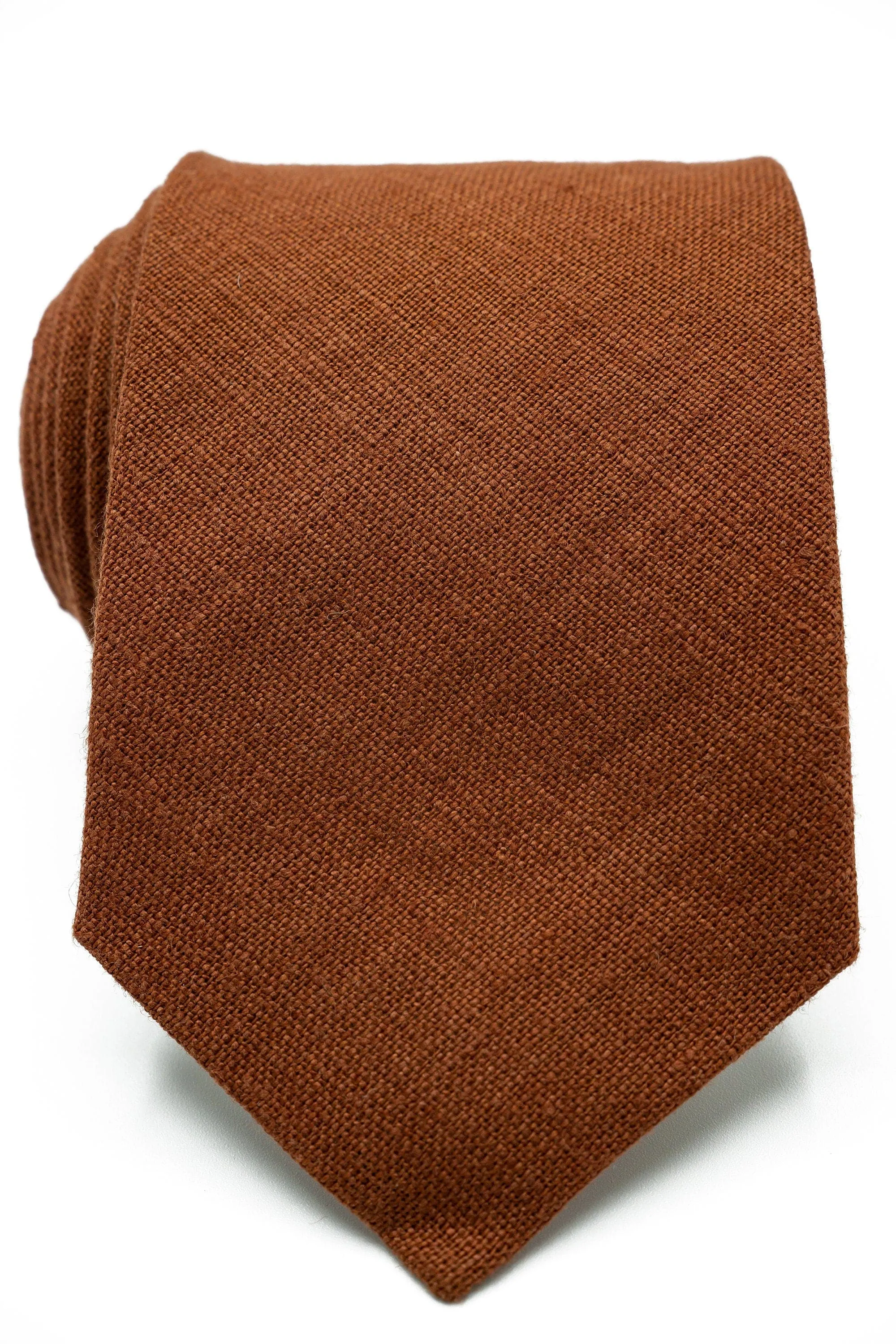 Elegant Terracotta Linen Bow Tie - Classic Accessory for Men and Boys - Matching Pocket Square Available Separately