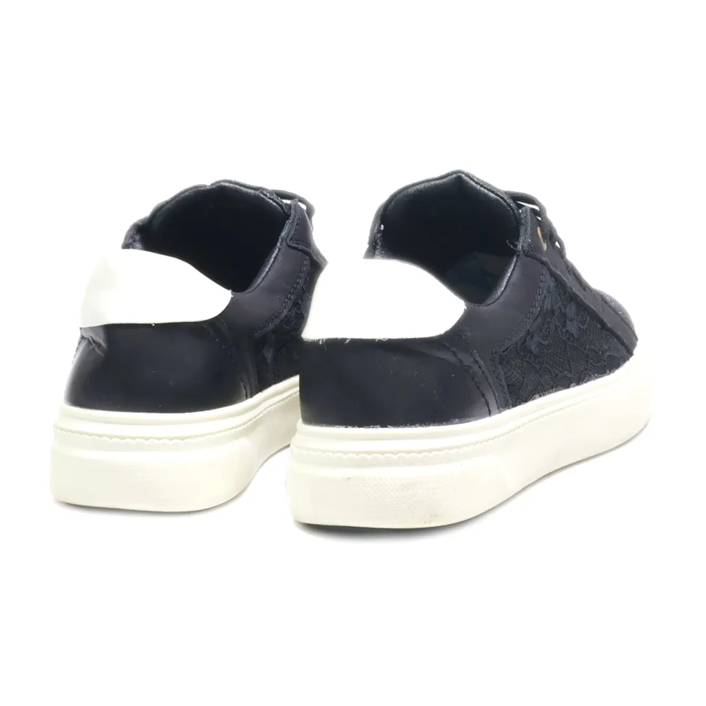 Gemo Low-Top Sneakers Fabric Black Colour For Women