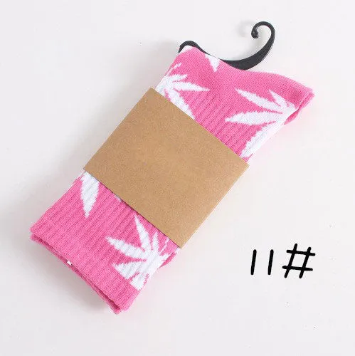 High Quality Harajuku Style Weed Socks For Women Men's Hip Hop Cotton Skateboard Sock Man WZ001