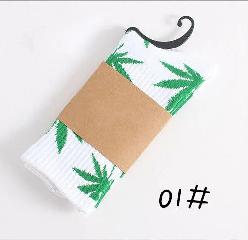 High Quality Harajuku Style Weed Socks For Women Men's Hip Hop Cotton Skateboard Sock Man WZ001