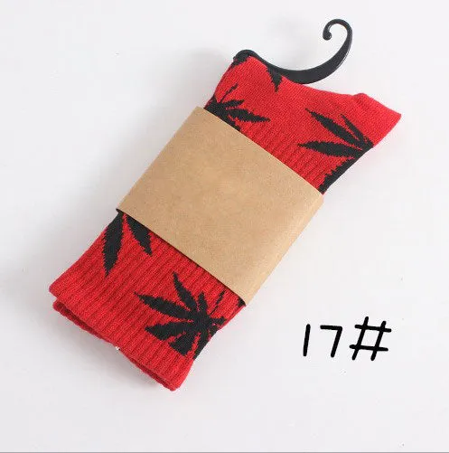 High Quality Harajuku Style Weed Socks For Women Men's Hip Hop Cotton Skateboard Sock Man WZ001