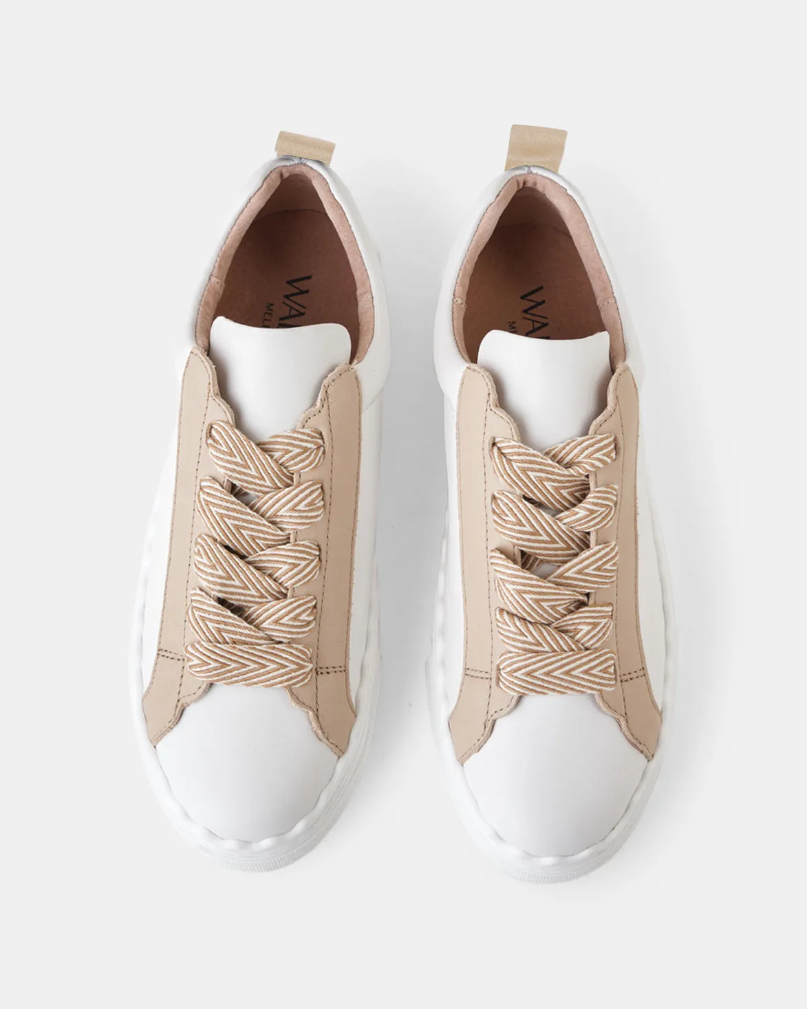 Hut Leather Sneaker - White Beige