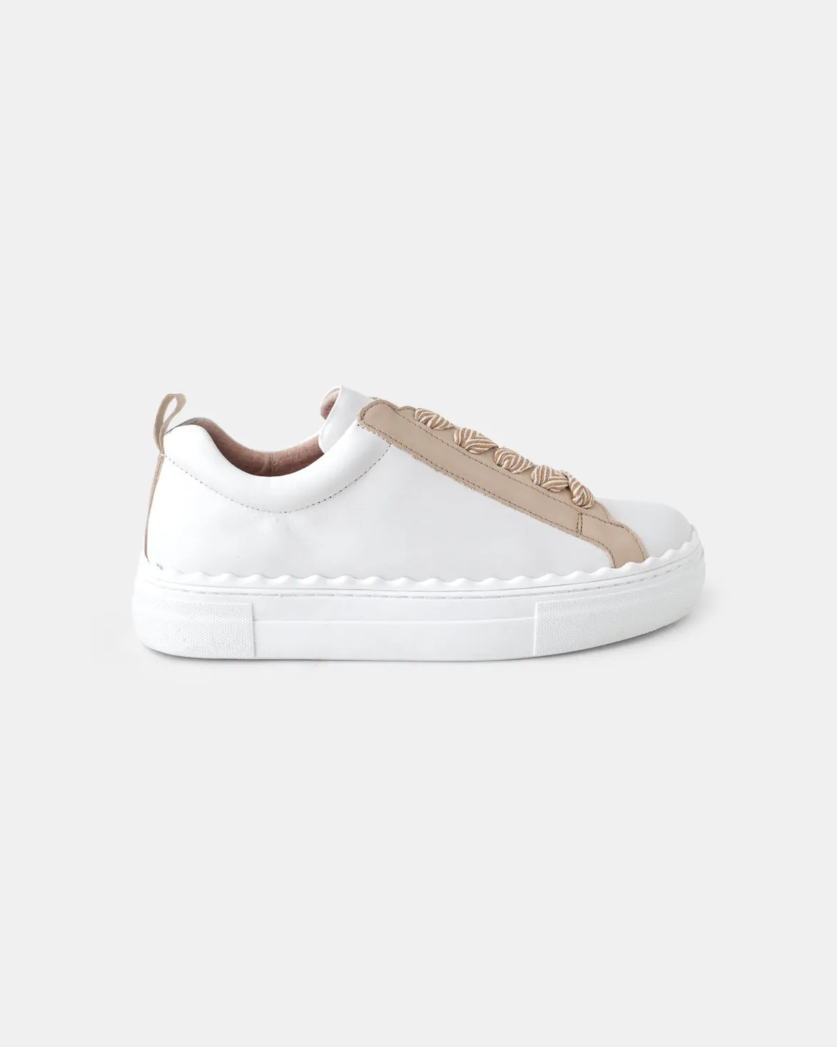 Hut Leather Sneaker - White Beige