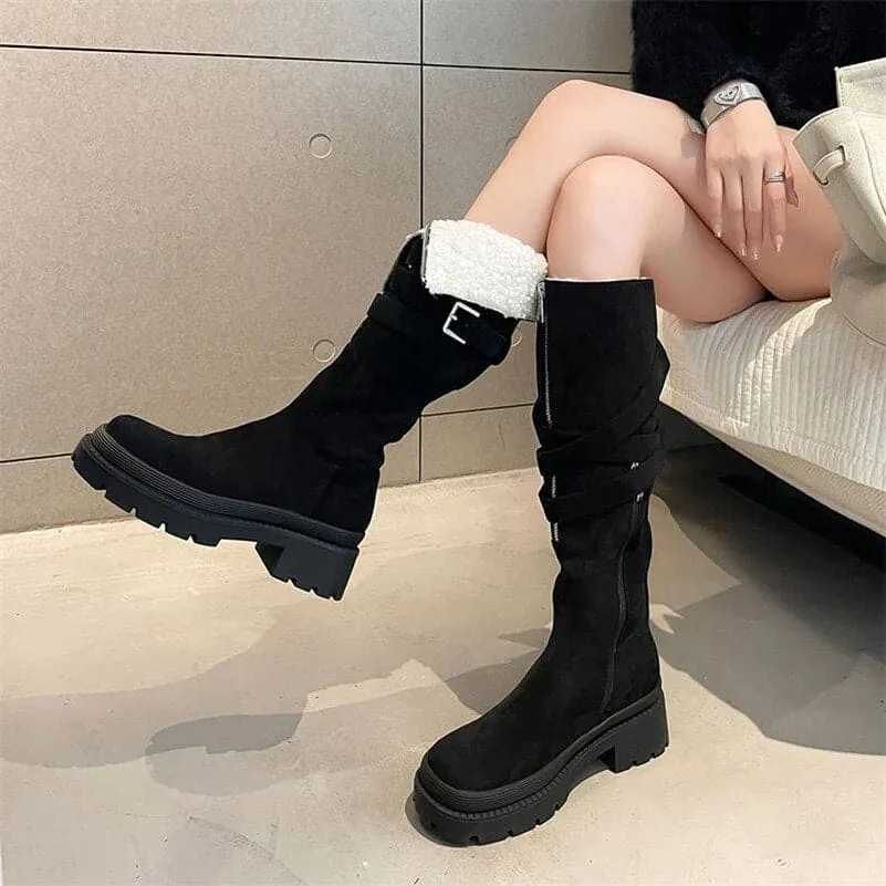 Knee High Long Boots - Stylish and Cozy Winter Boots by Meotina