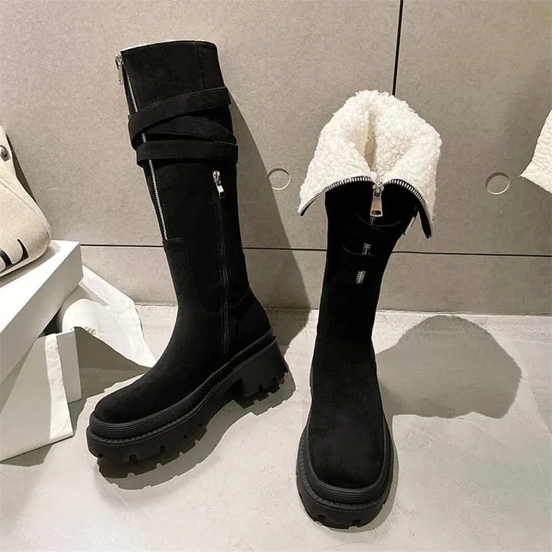 Knee High Long Boots - Stylish and Cozy Winter Boots by Meotina