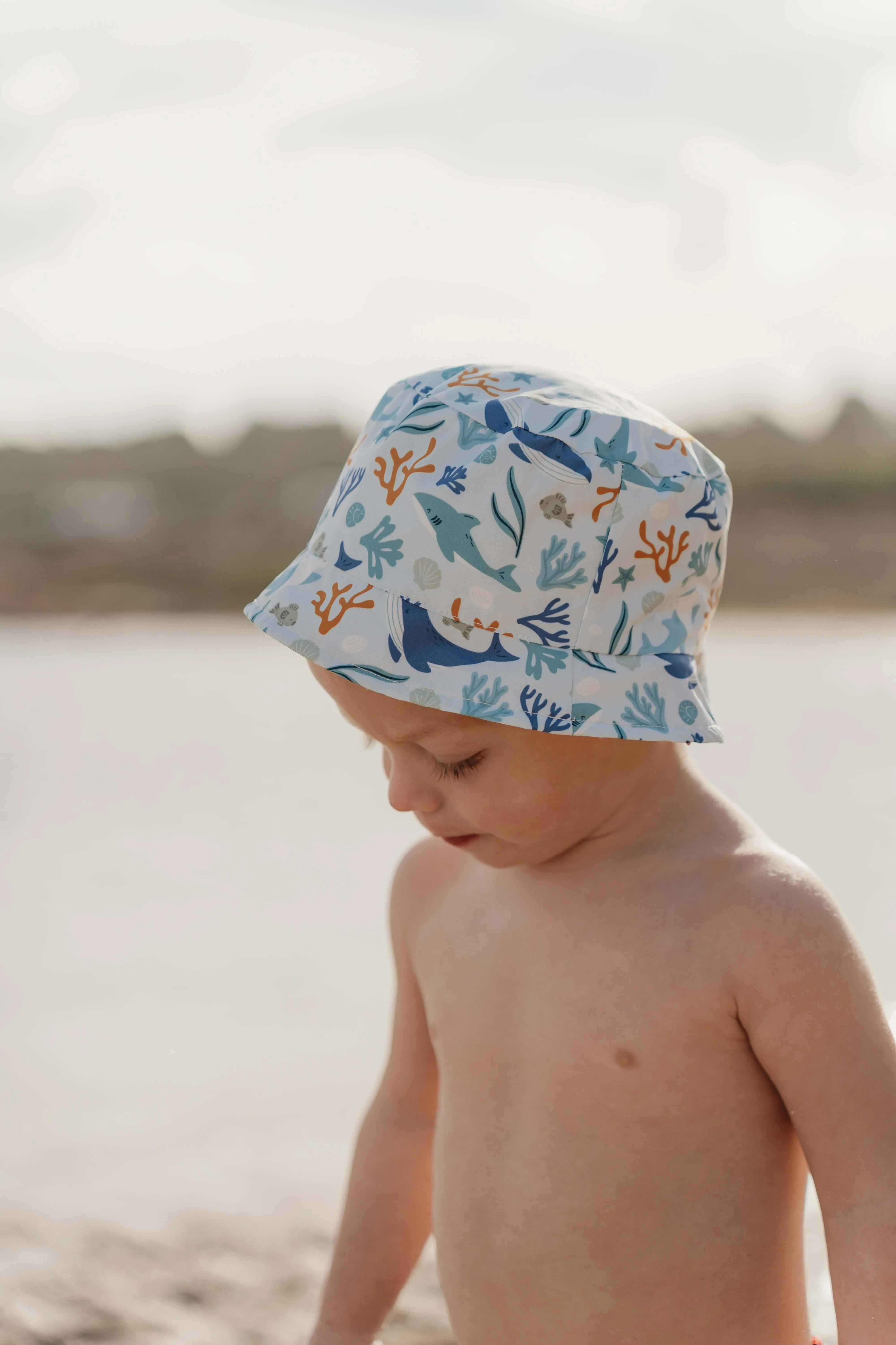 Little Dutch Reversible Sun Hat Honey Stripes /Ocean Dreams Blue