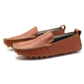 Men Sofrt LeatherMoc Toe Driving Flat