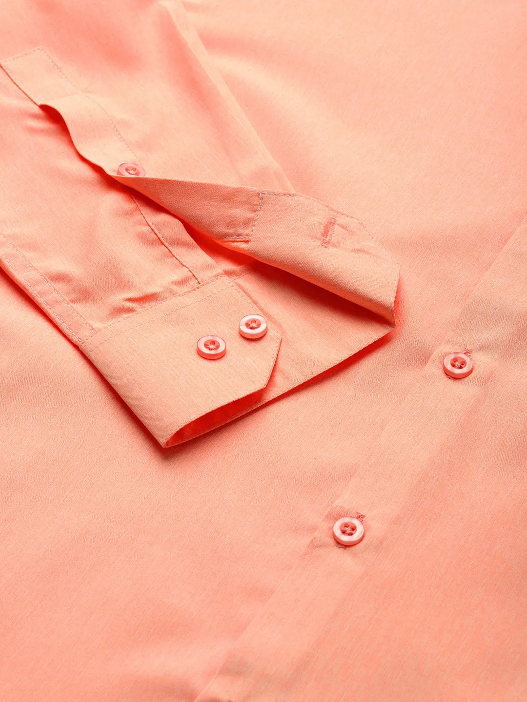 Men's Cotton Peach Casual Shirt