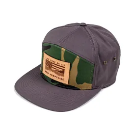 NH Flag & Mountain Cap-7 Panel-Camo/Charcoal