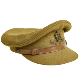 Original British WWII Royal Artillery Officer Peaked Visor Cap by Herbert Johnson Hatters