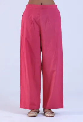 Pink Cotton Women Pant