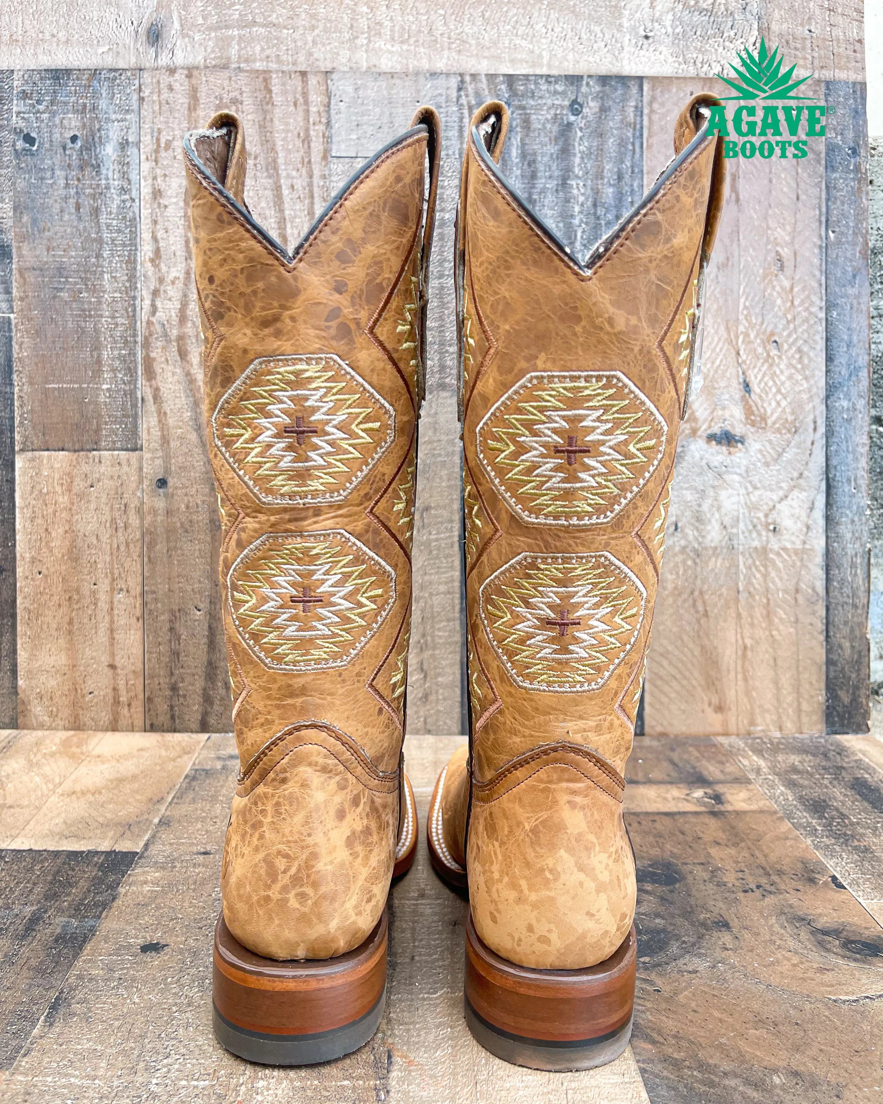 "AZTEC" RUSTIC BROWN | WOMEN SQUARE TOE BOOTS