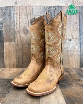 "AZTEC" RUSTIC BROWN | WOMEN SQUARE TOE BOOTS