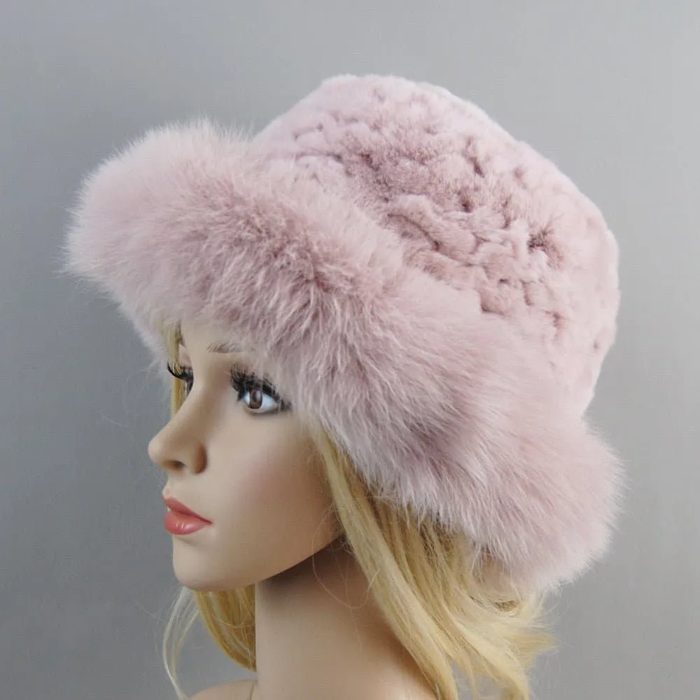 Rabbit and Fox Fur Bomber Hats for Women - Luxurious, Warm, and Fashionable