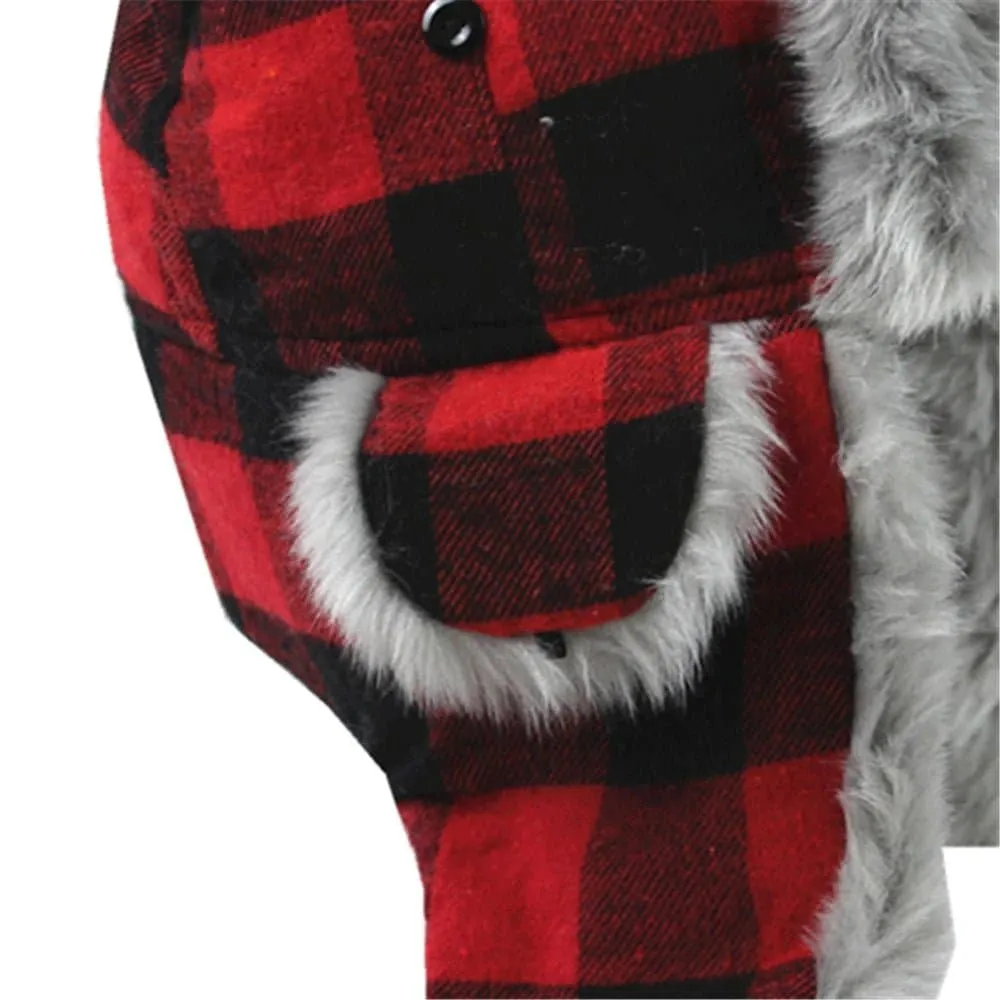 Red Plaid Winter Hats for Women - Keep Warm in Style!