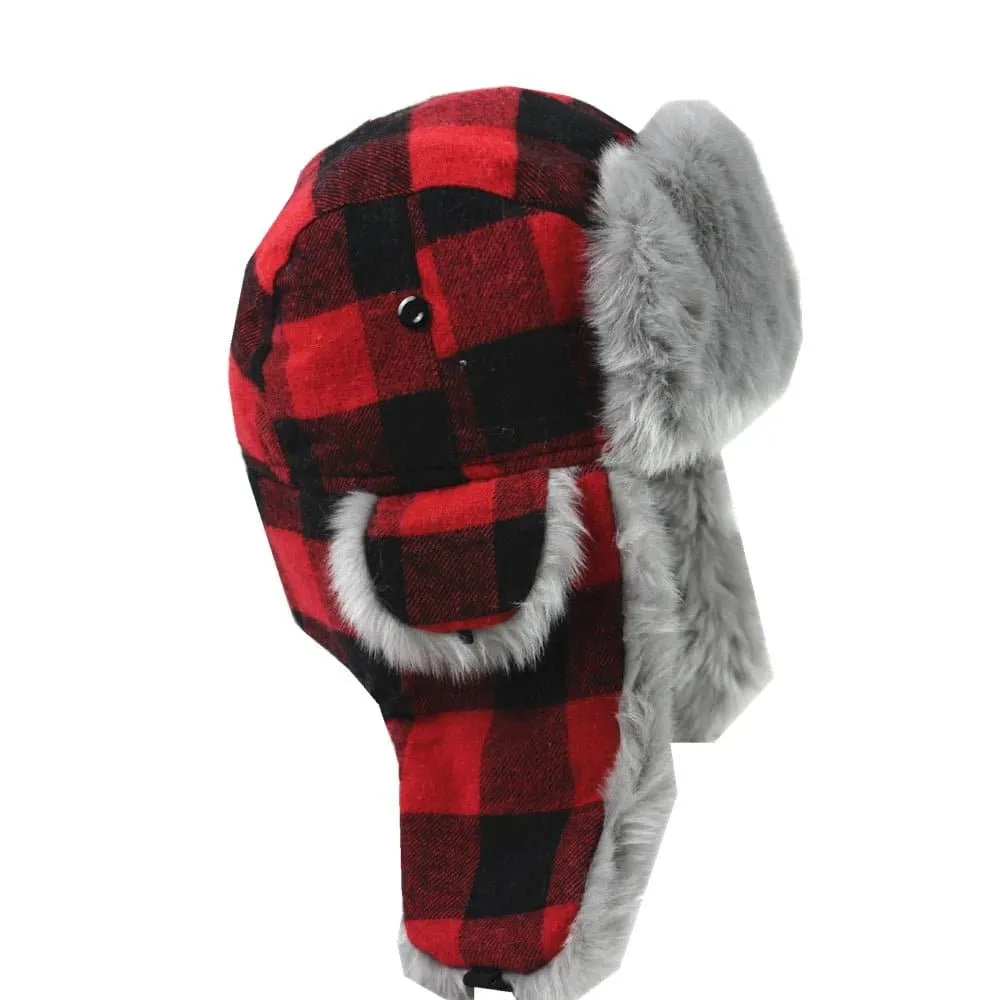 Red Plaid Winter Hats for Women - Keep Warm in Style!