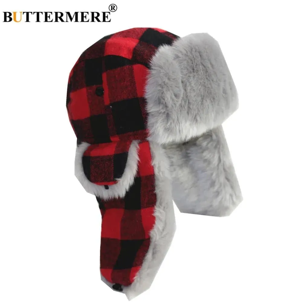 Red Plaid Winter Hats for Women - Keep Warm in Style!