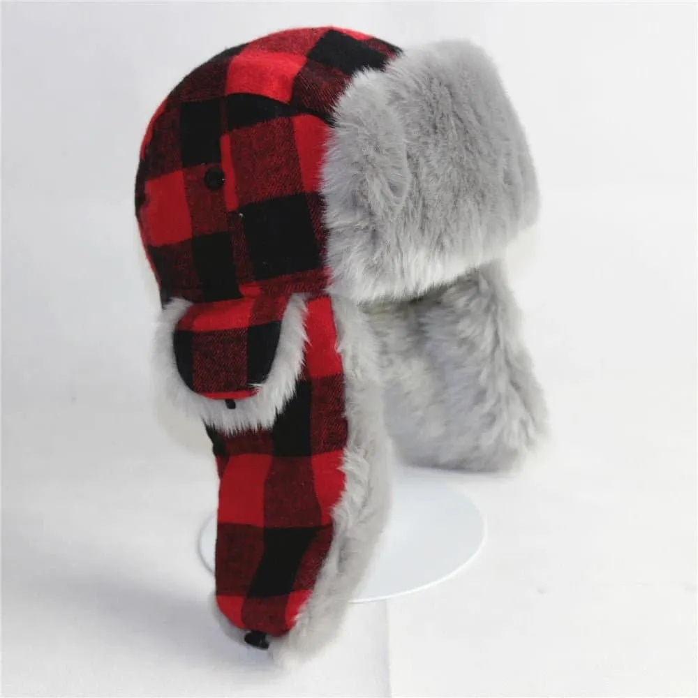 Red Plaid Winter Hats for Women - Keep Warm in Style!