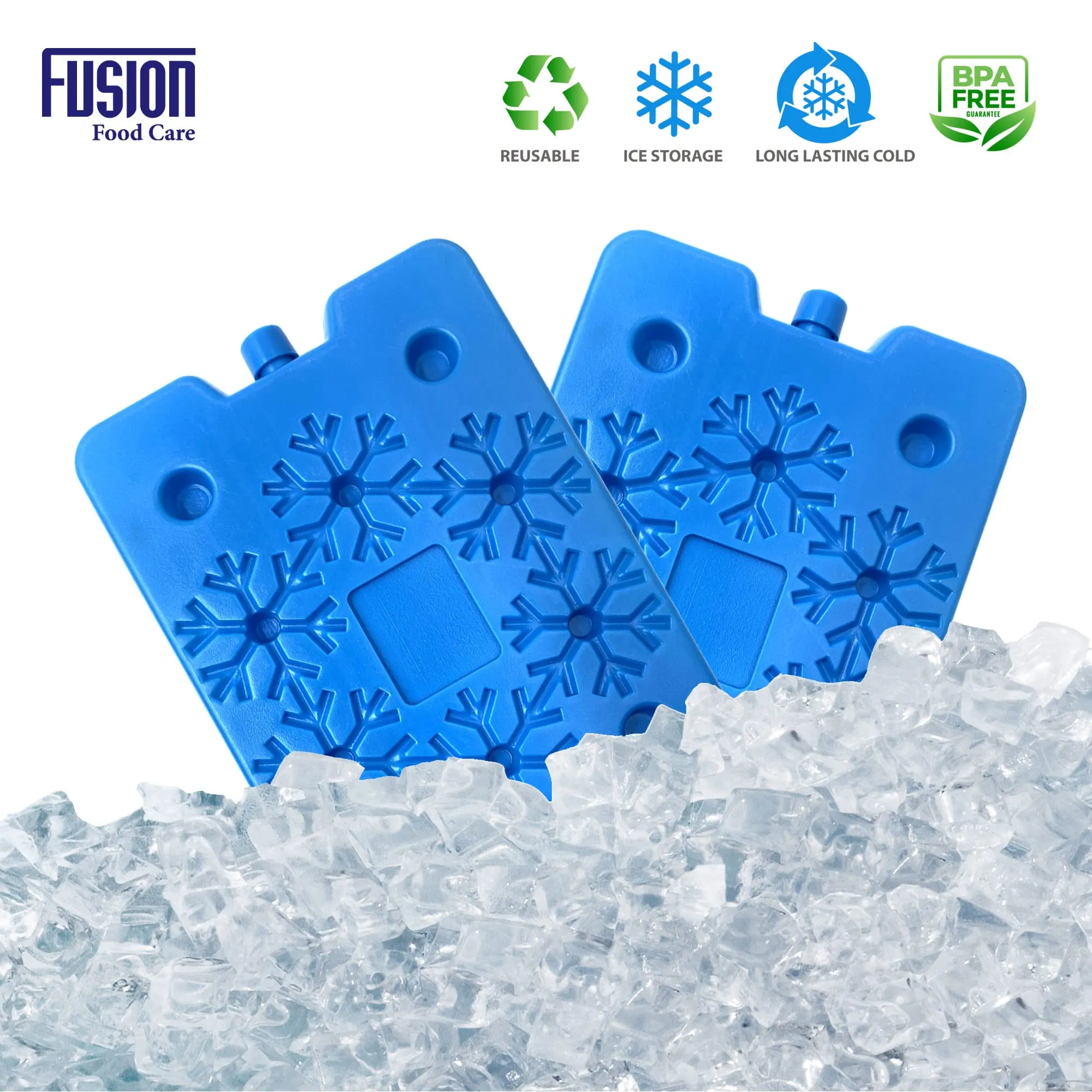 Reusable Freezer Cooler Ice Blocks - 4 Pack 25x14x1.3 cm