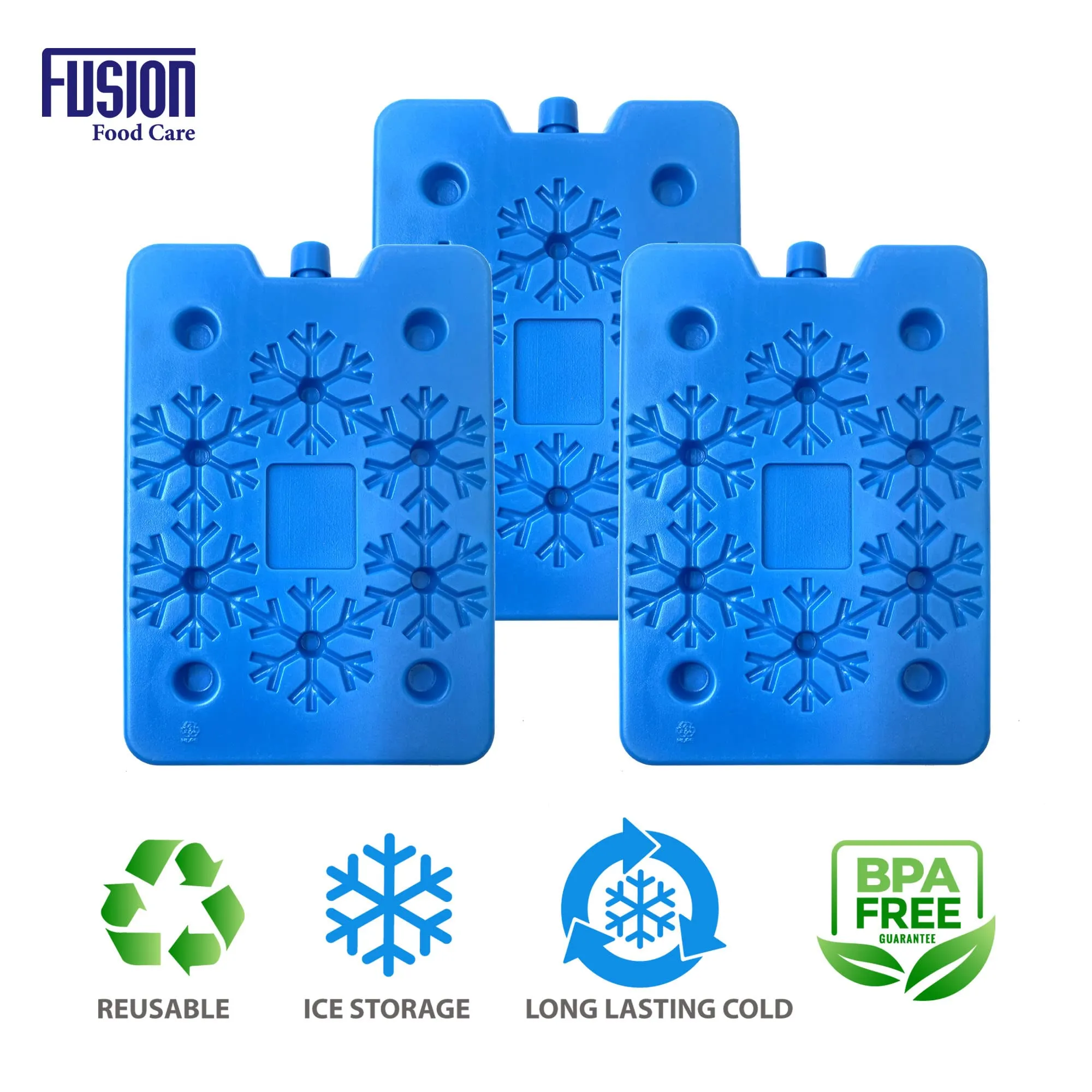 Reusable Freezer Cooler Ice Blocks - 4 Pack 25x14x1.3 cm