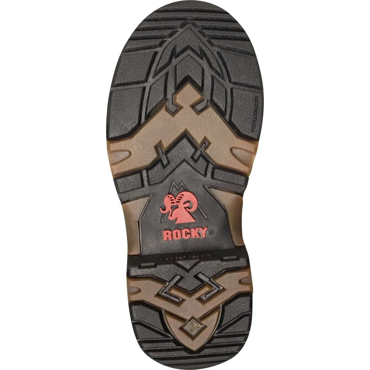 Rocky Kids Boys Brown Leather Aztec Pull On Western Cowboy Boots