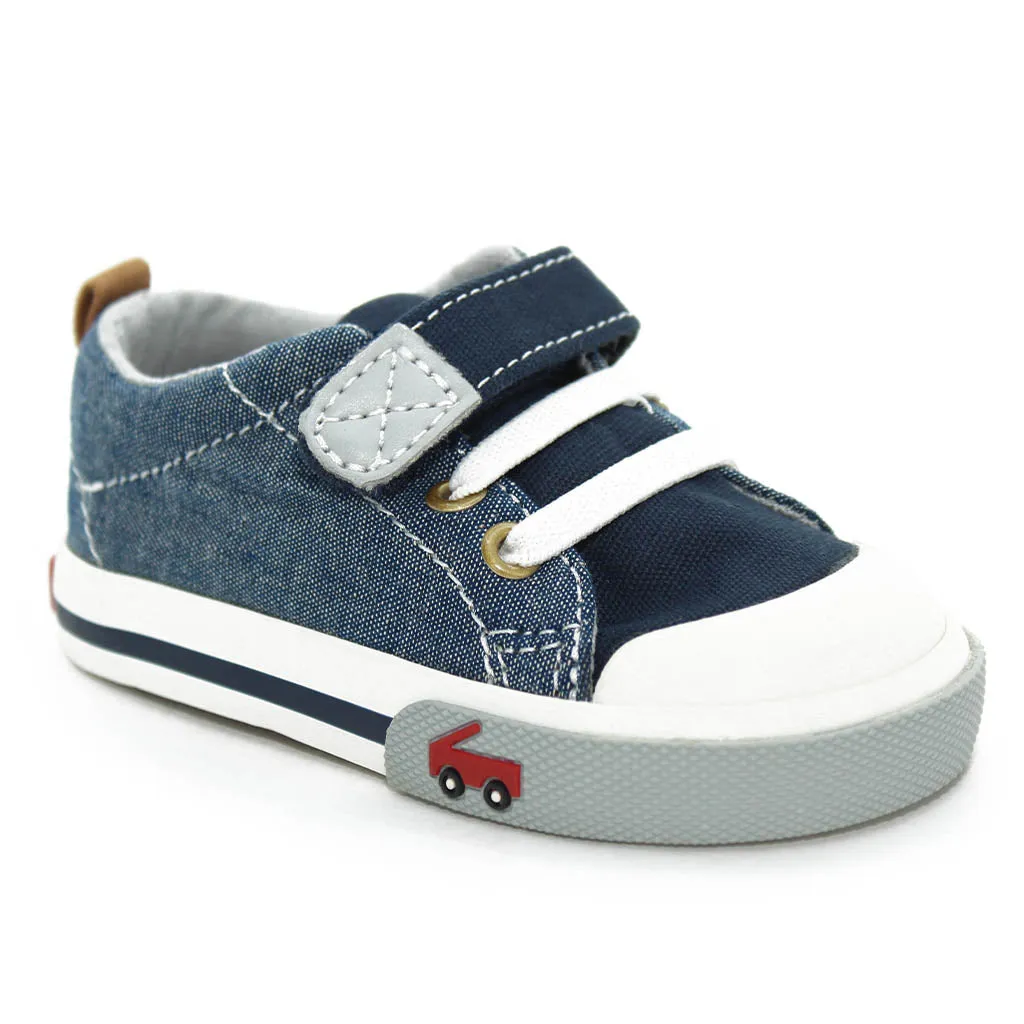 See Kai Run Stevie Sneakers Chambray Infants Walkers Toddlers Kids Boys - Kids Shoes