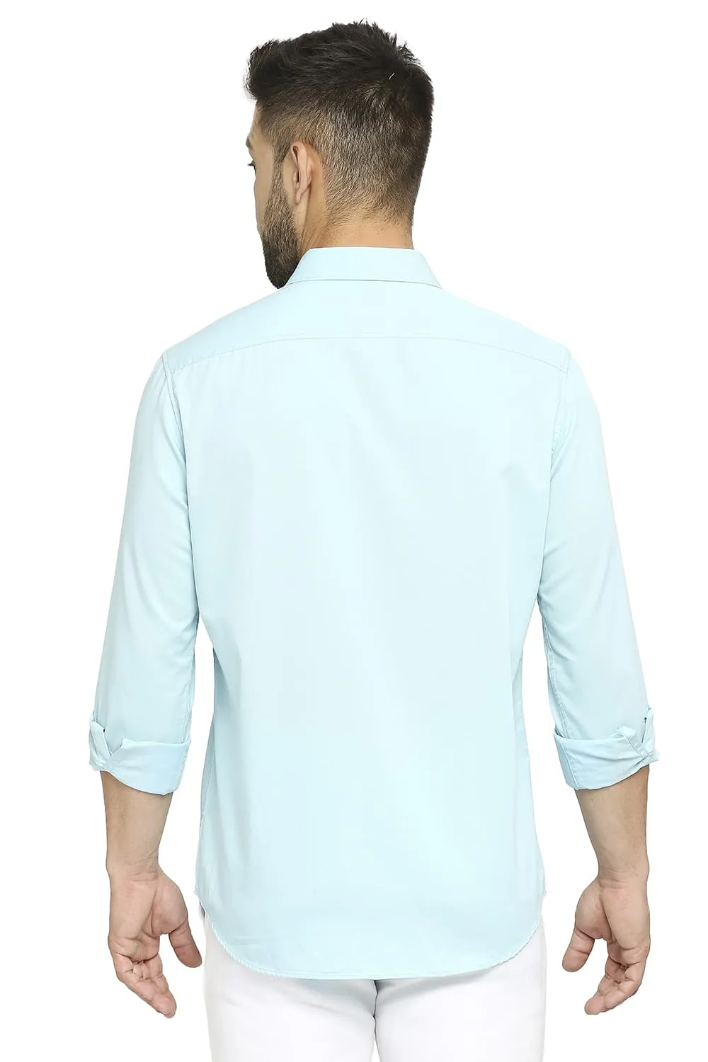 Slim Fit Cotton Polyester Cavalary Twill Shirt