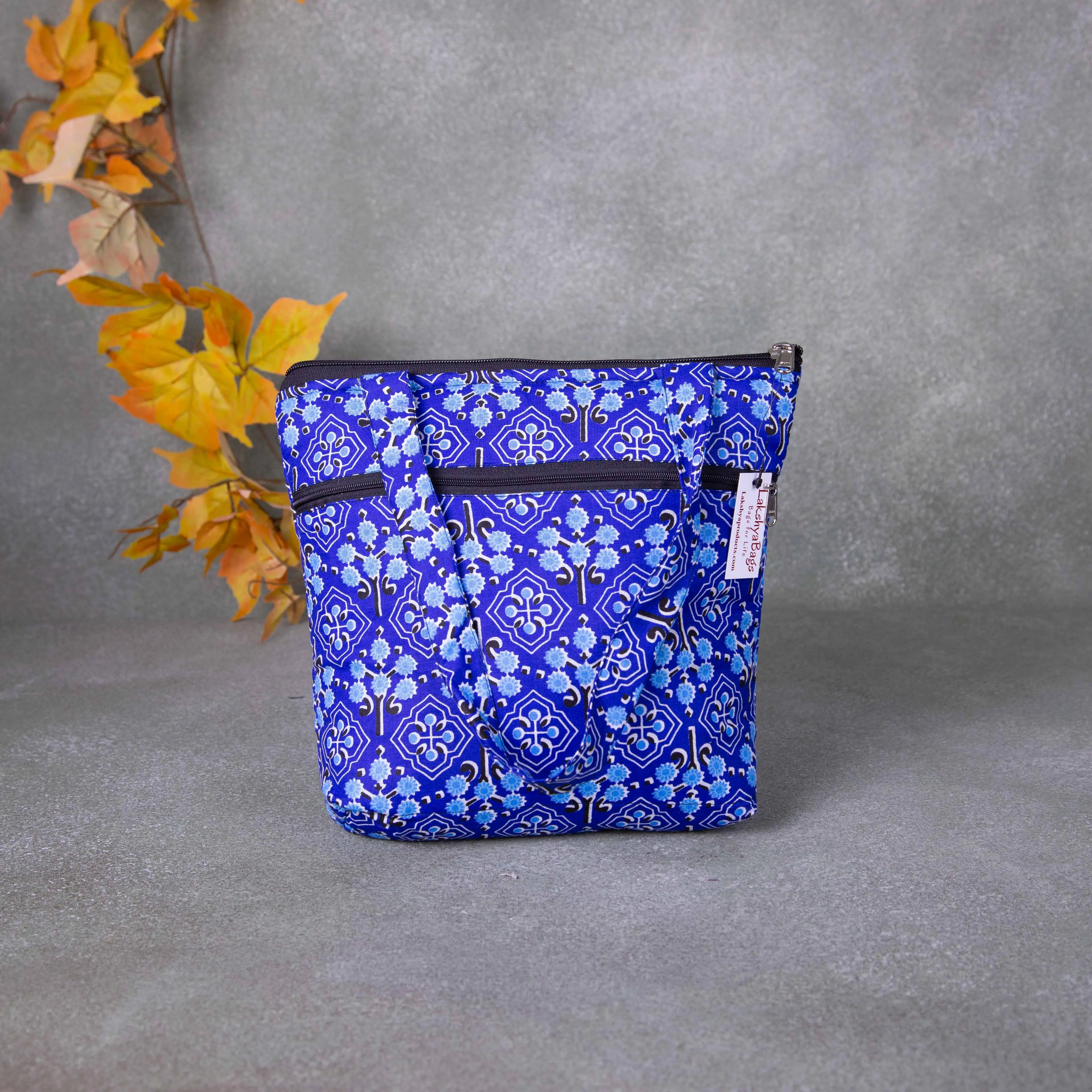 Small Handbag Blue Colour Flower Design