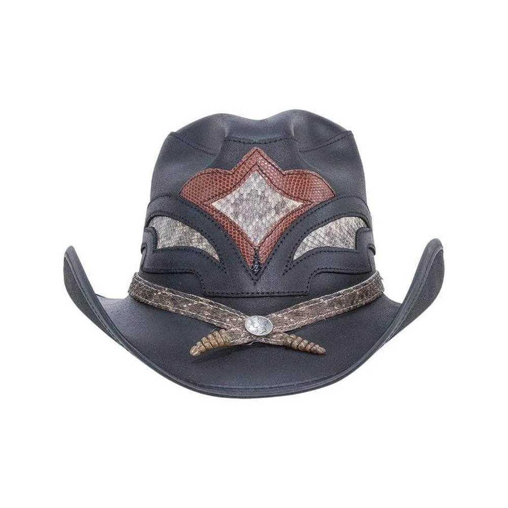 Storm | Mens Leather and Rattlesnake Cowboy Hat