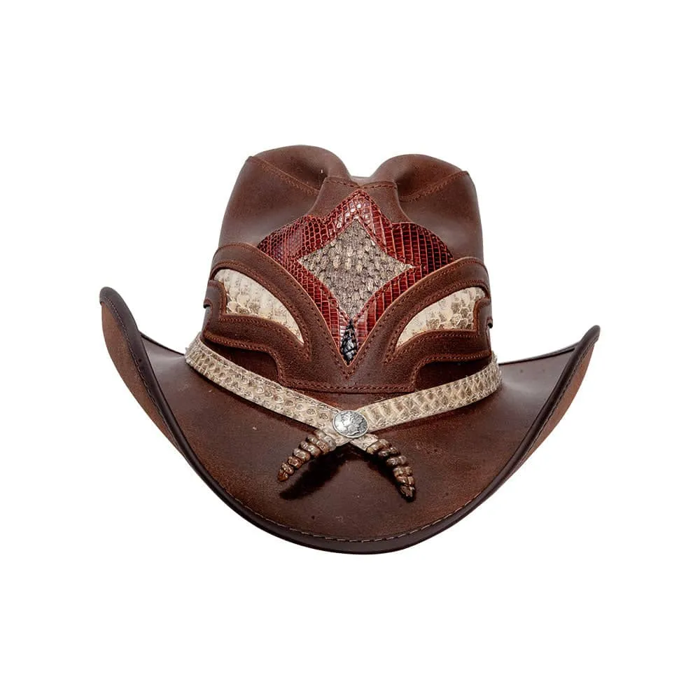 Storm | Mens Leather and Rattlesnake Cowboy Hat