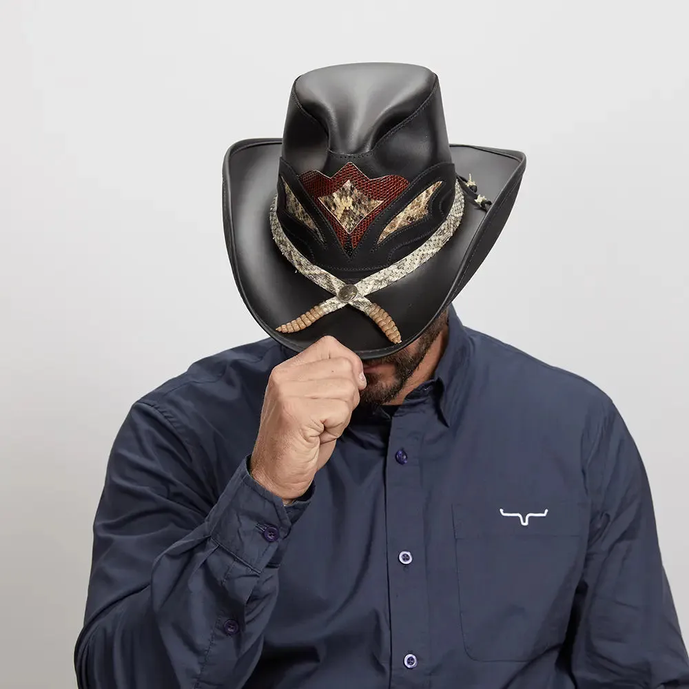 Storm | Mens Leather and Rattlesnake Cowboy Hat