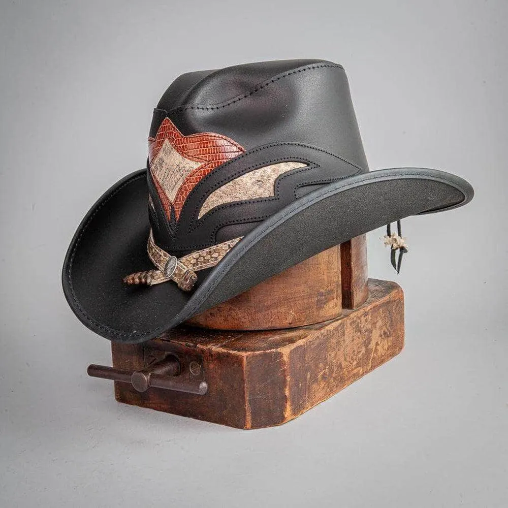 Storm | Mens Leather and Rattlesnake Cowboy Hat