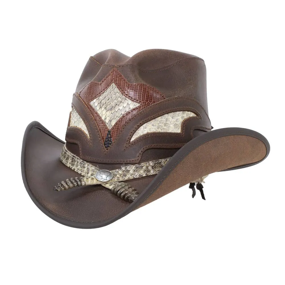 Storm | Mens Leather and Rattlesnake Cowboy Hat