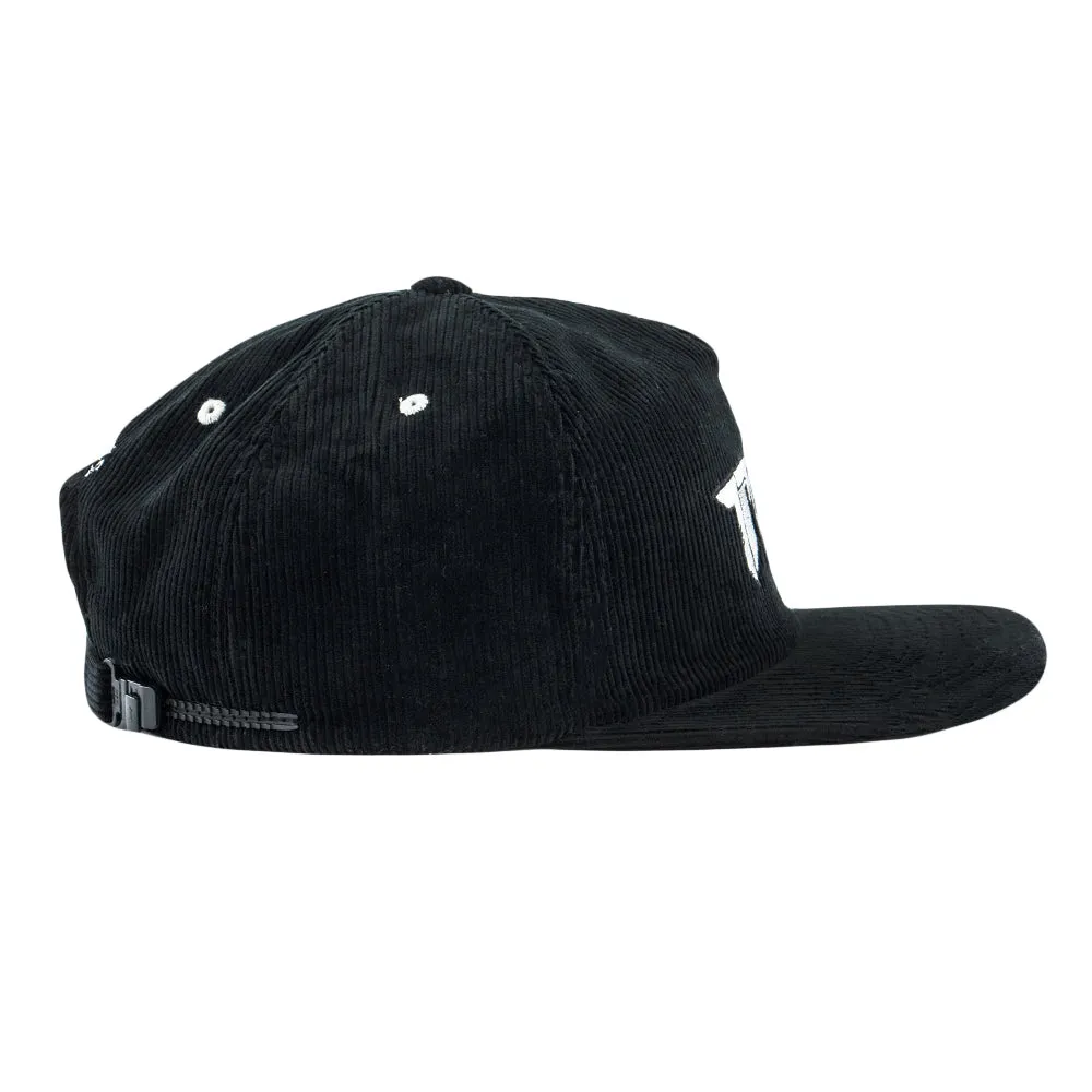 Tripp St Black Corduroy Zipperback Hat