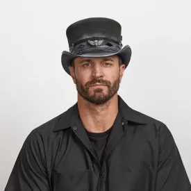 Vector | Mens Black Leather Top Hat