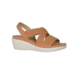 Wedge-Heeled Sandals - Camel