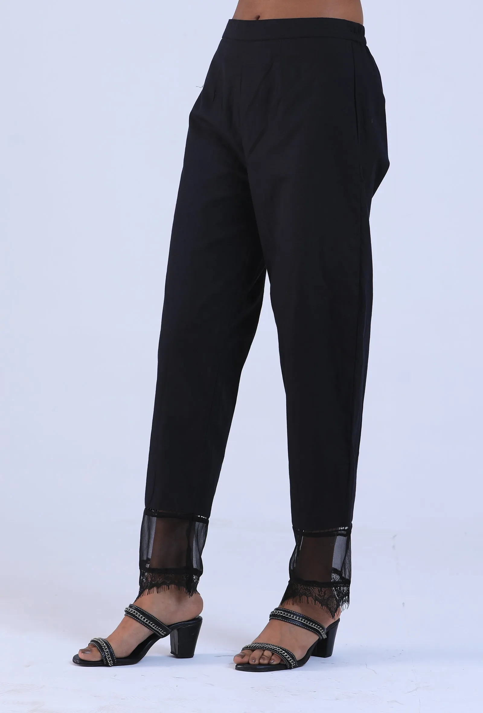 Women Black Cotton Pant