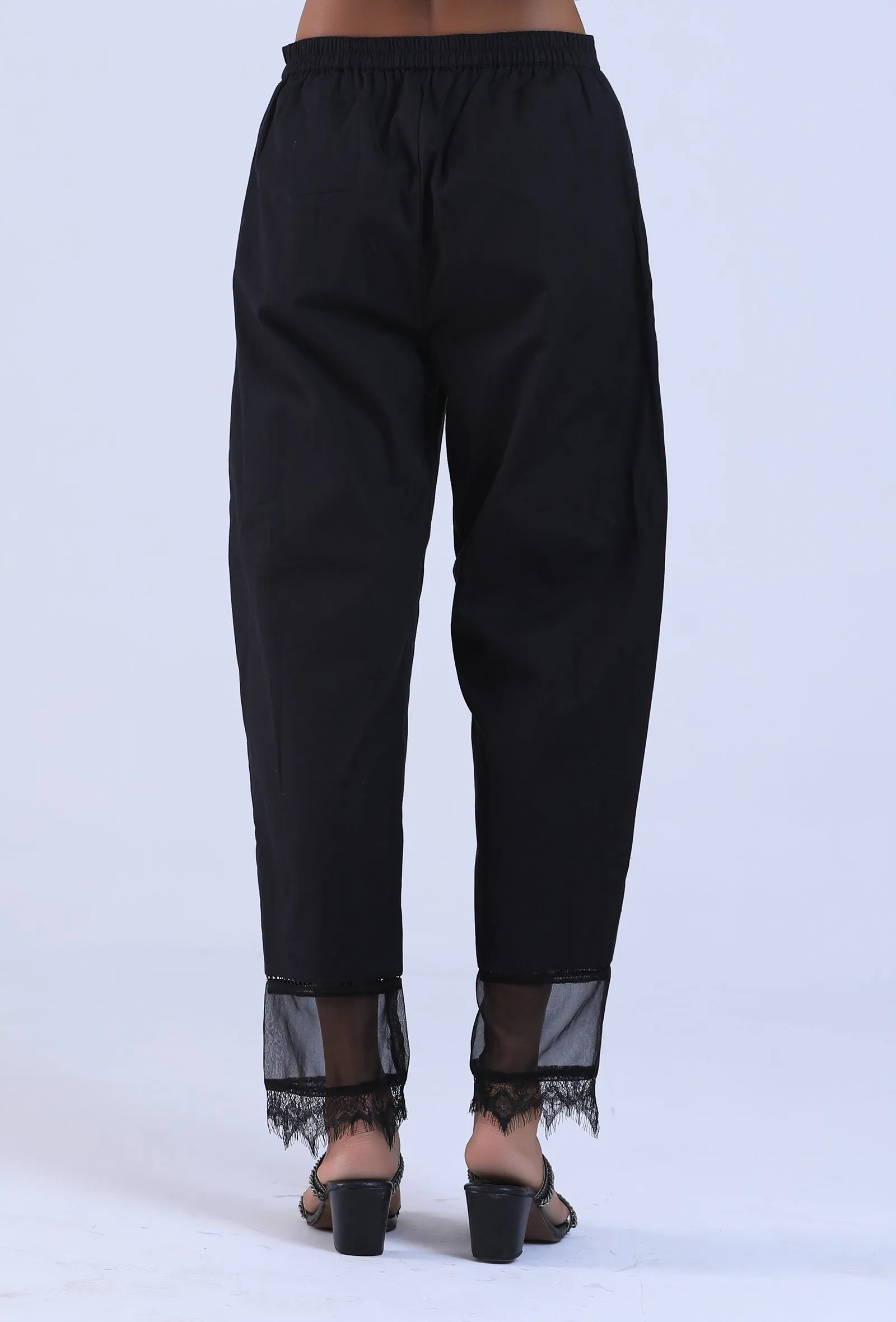 Women Black Cotton Pant